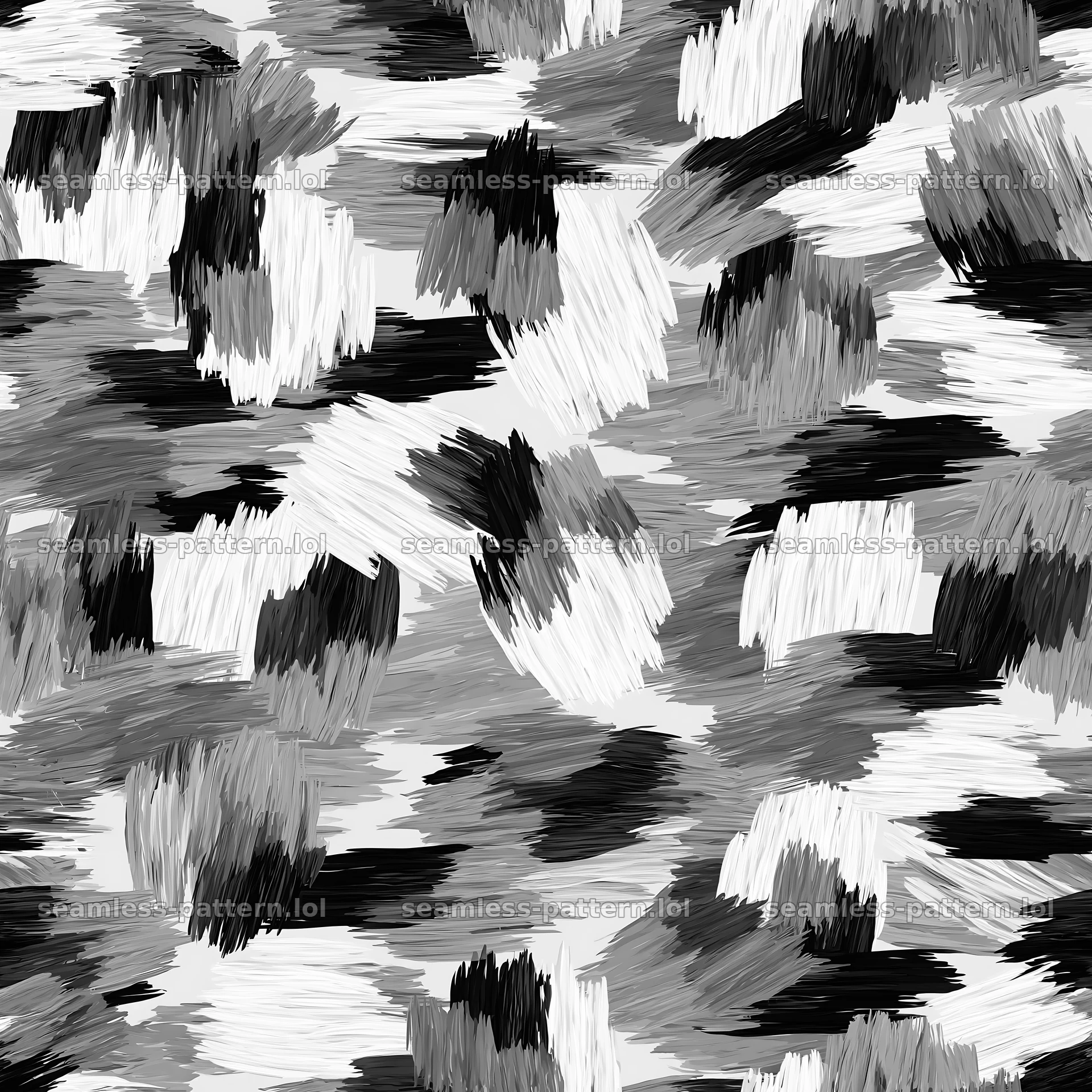 Seamless fashion camouflage brushstroke pattern in monochrome — seamless tileable pattern