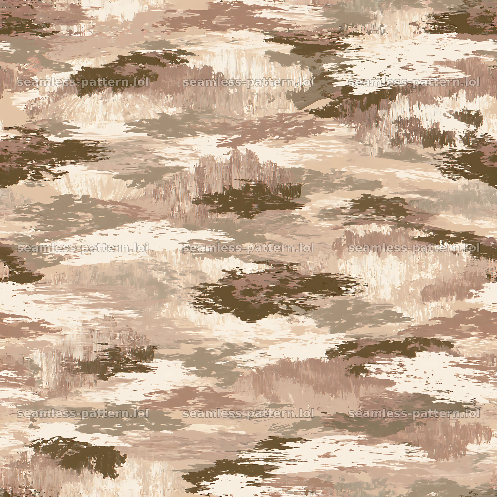 Seamless beige camouflage brushstroke pattern for fabric — seamless tileable pattern