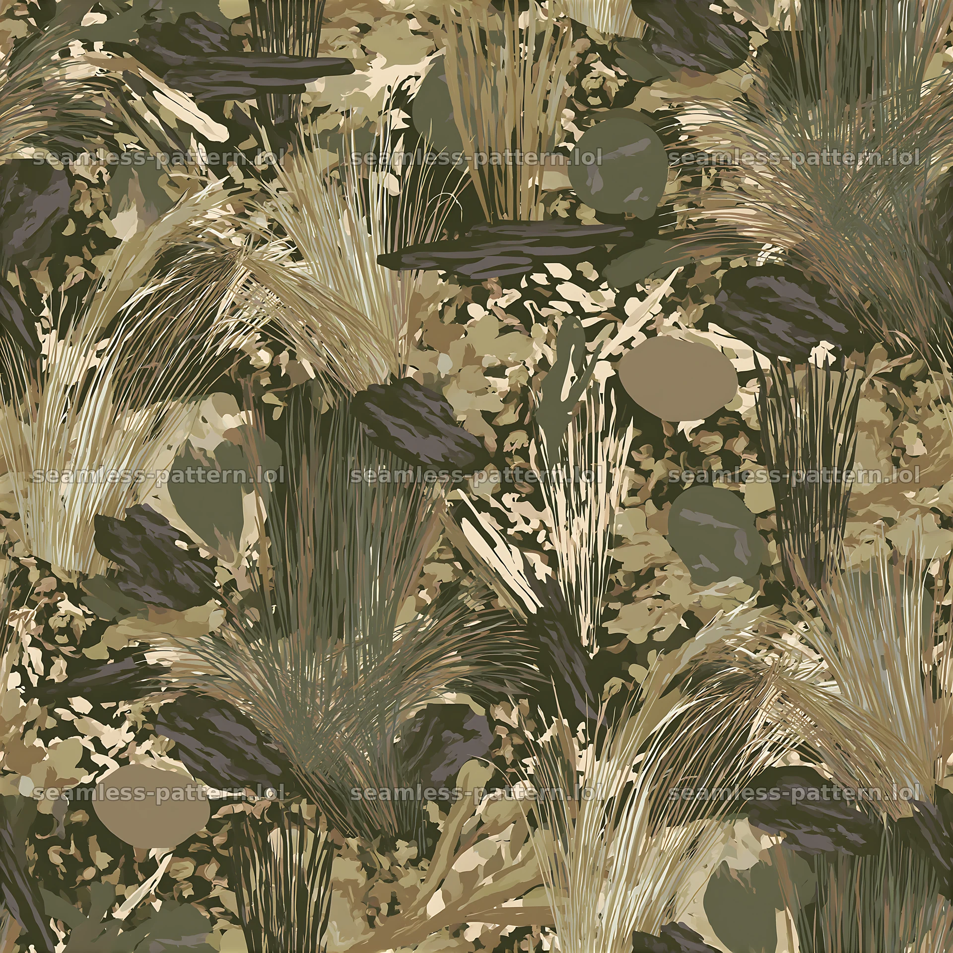 Repeat organic camouflage pattern with natural elements — seamless tileable pattern at 8192x8192