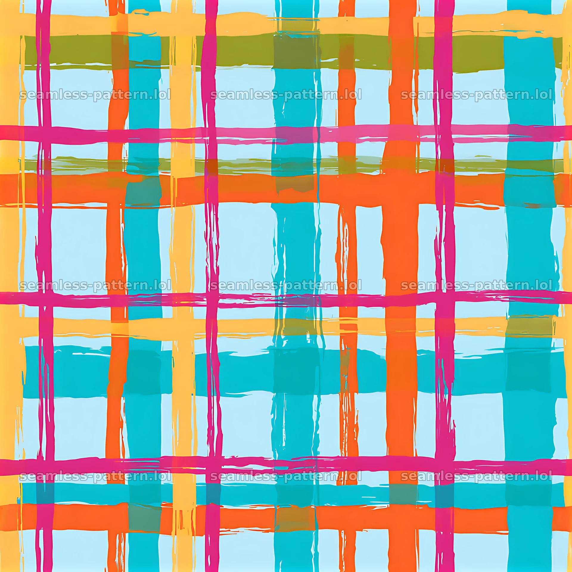 Colorful plaid seamless pattern in bold colors on a light background — seamless tileable pattern at 8192x8192