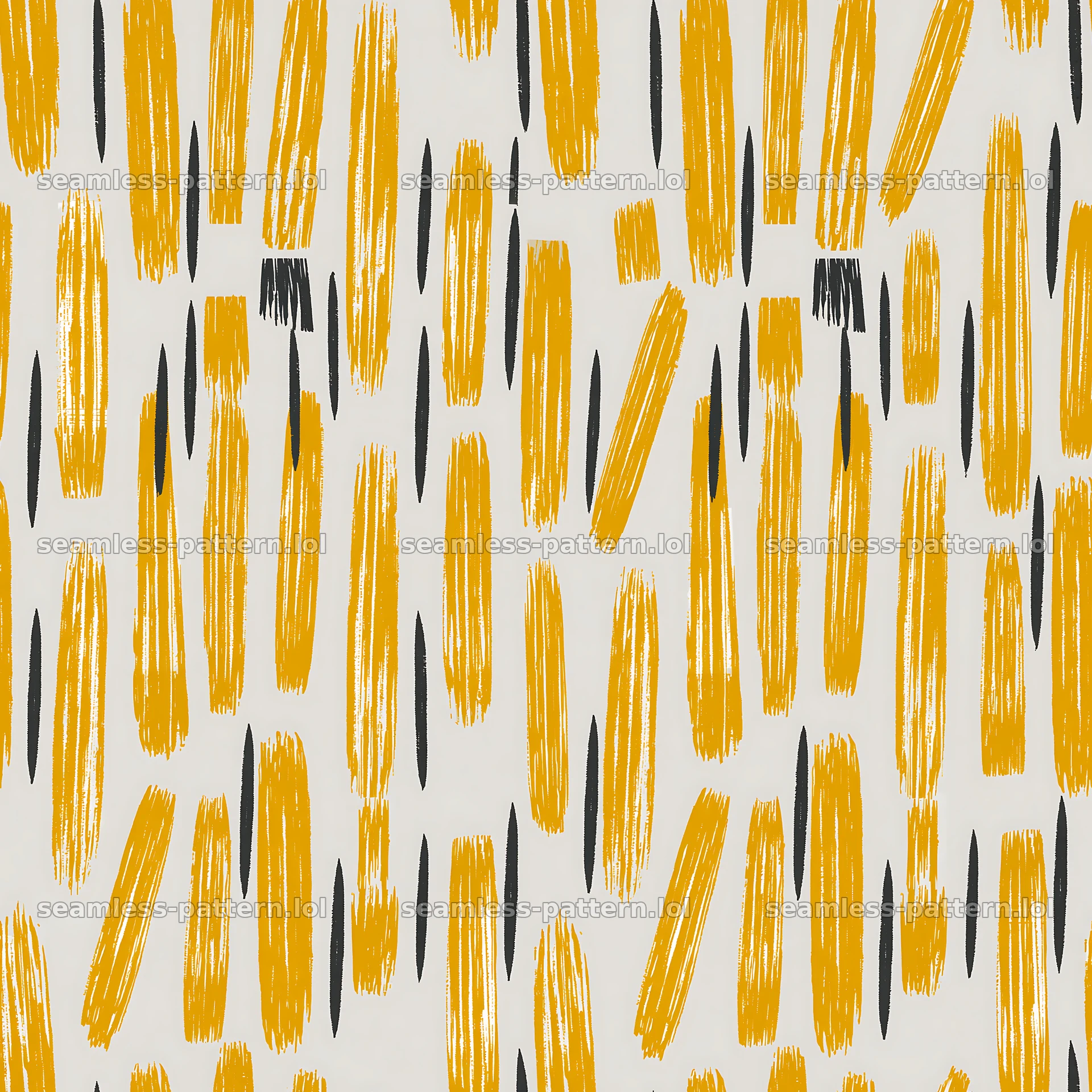 Modern brushstroke seamless pattern with yellow and black hues — seamless tileable pattern