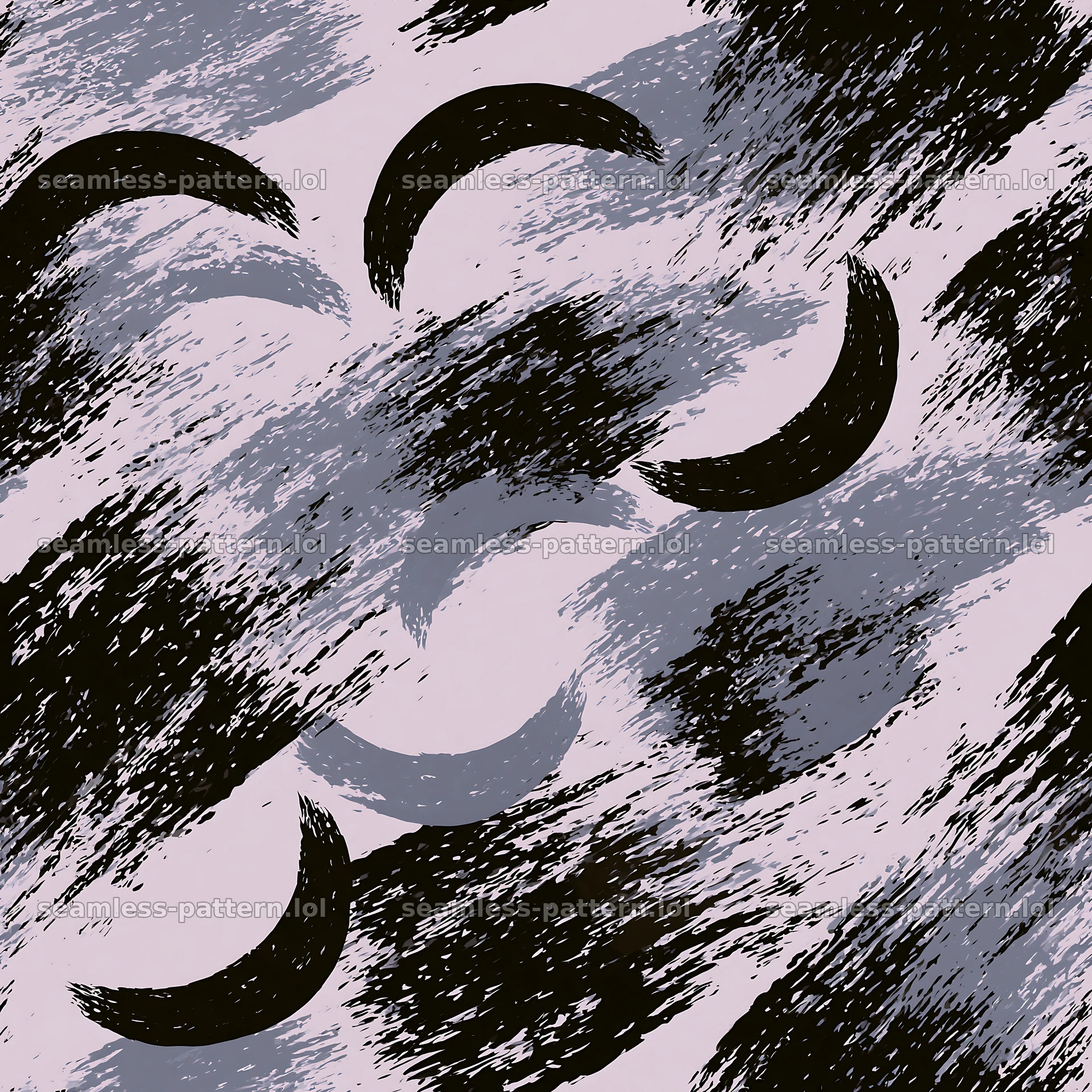 Seamless black camouflage brushstroke pattern for textiles — seamless tileable pattern