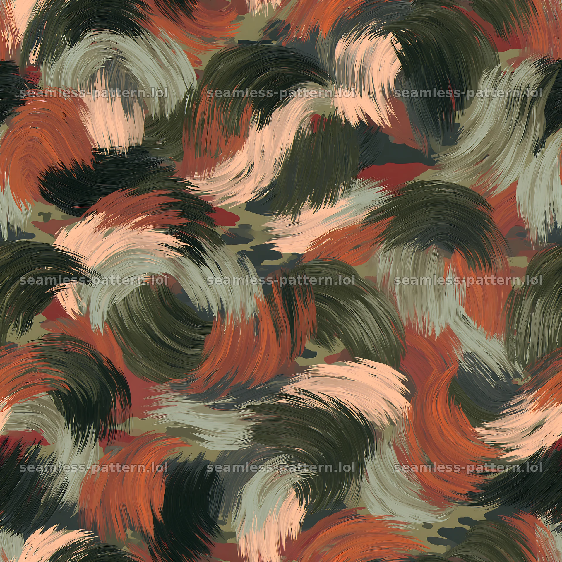 Seamless camouflage brushstroke pattern for fabric and wallpaper — seamless tileable pattern