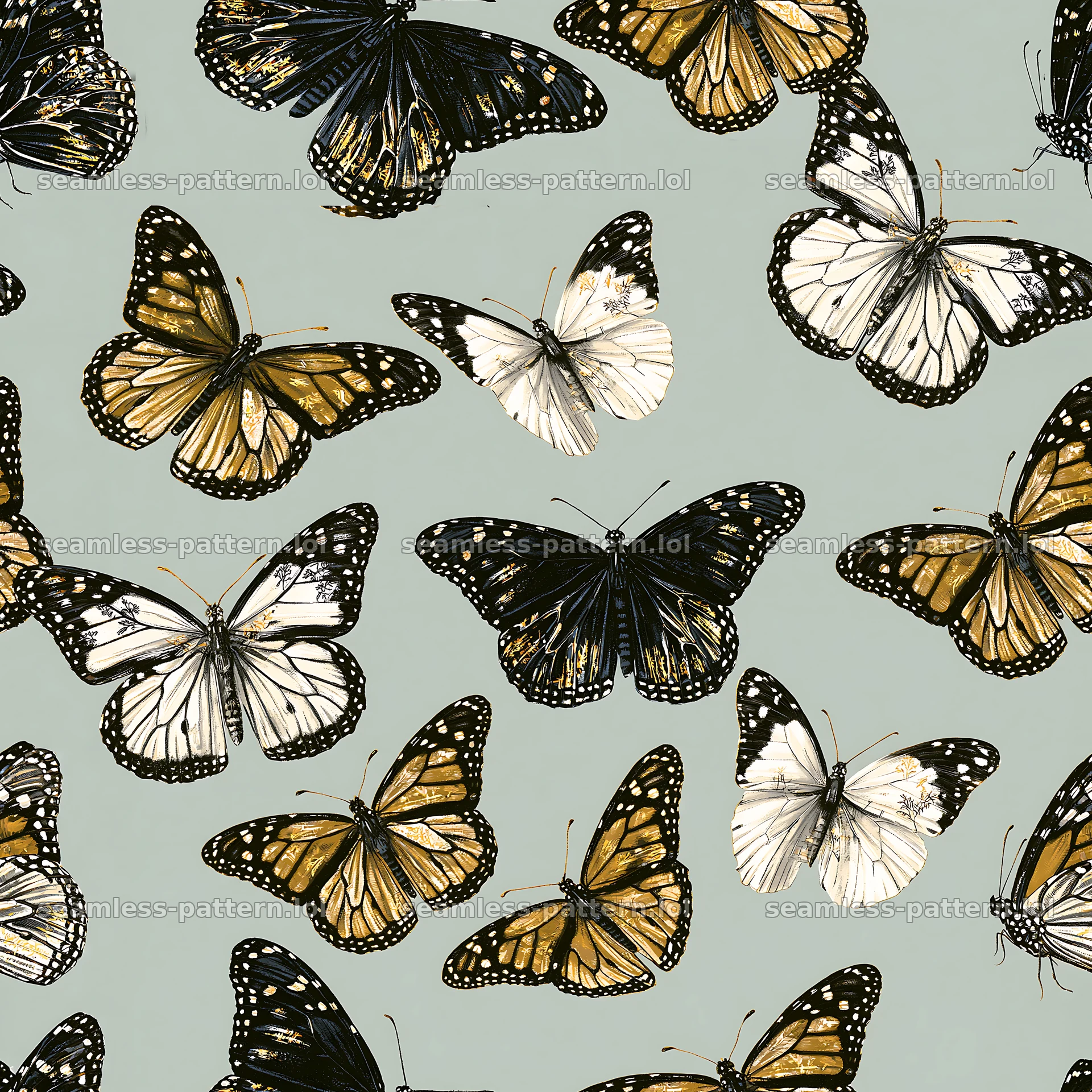 Whimsical butterfly seamless pattern for fabric and wallpaper — seamless tileable pattern
