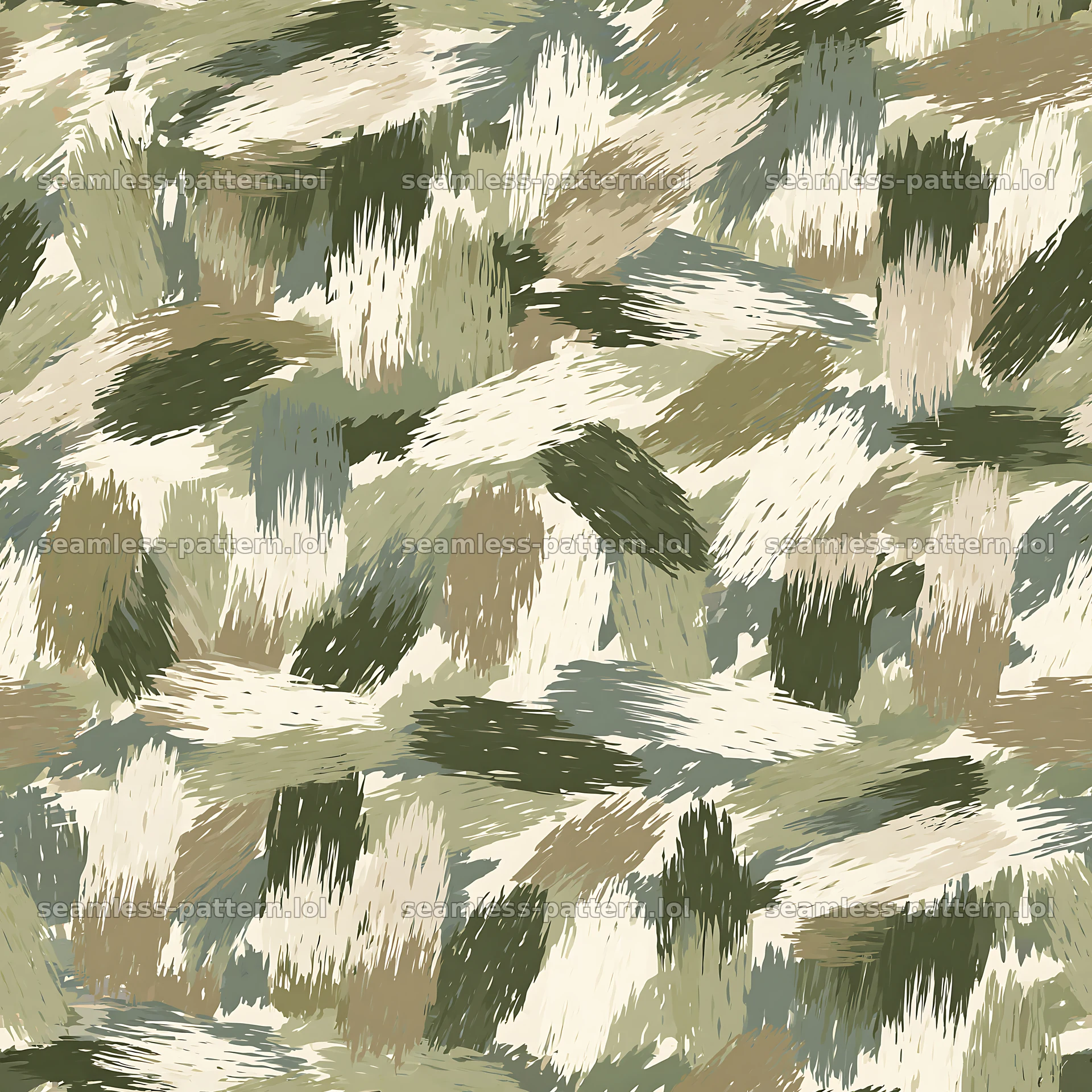 Military camouflage brushstroke seamless pattern for fabric — seamless tileable pattern