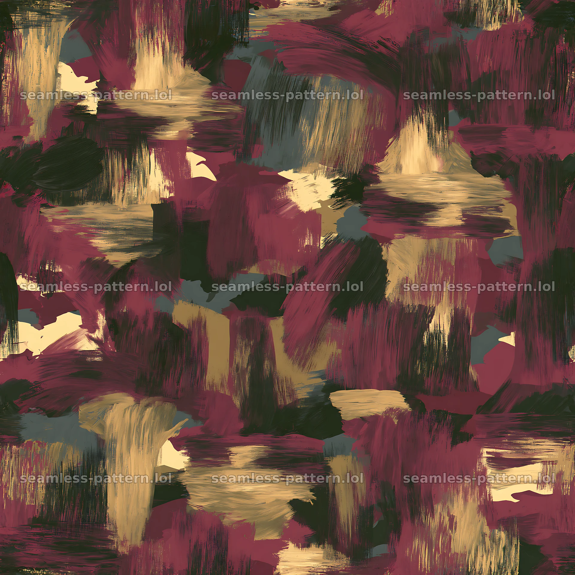 Seamless camouflage brushstroke pattern in warm colors — seamless tileable pattern