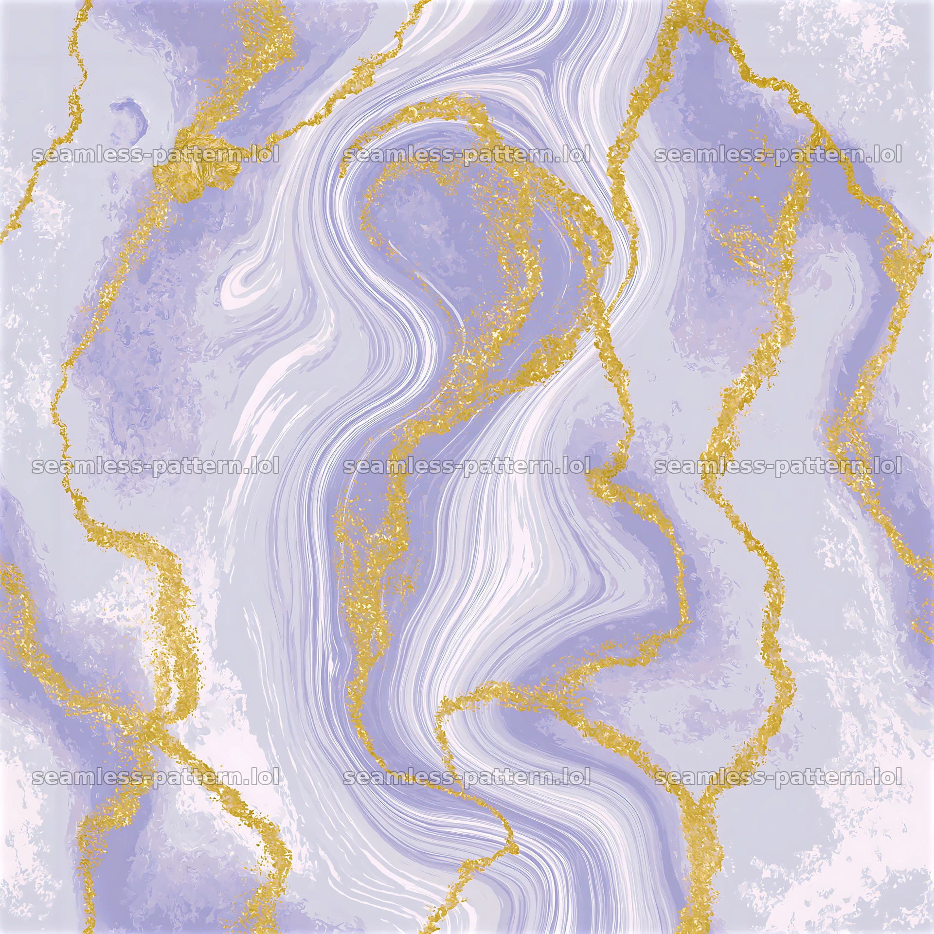 Seamless lavender marble pattern with gold veins — seamless tileable pattern at 8192x8192