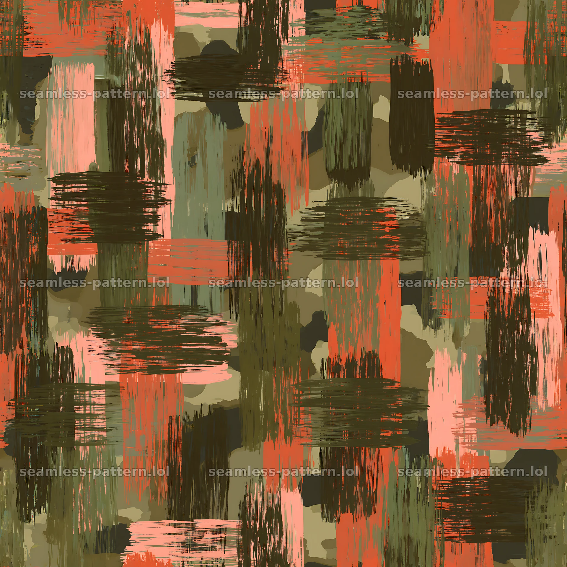 Military camouflage brushstroke seamless pattern for textiles — seamless tileable pattern