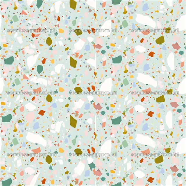 Colorful terrazzo seamless pattern with varied shapes and colors — seamless tileable pattern
