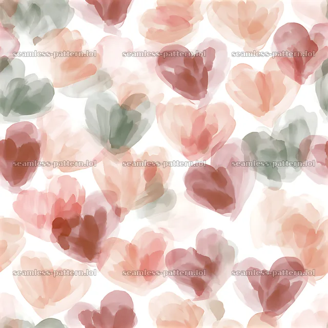 Seamless heart texture in soft pastel colors on a light background — seamless tileable pattern
