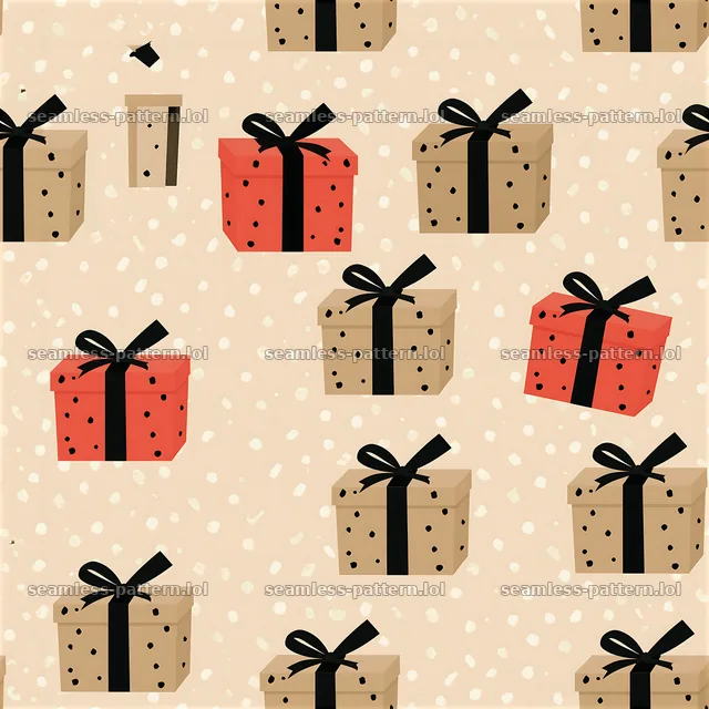 Seamless birthday gift boxes pattern with red and brown boxes — seamless tileable pattern