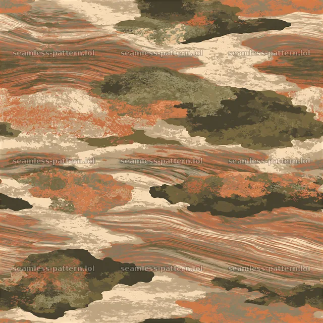 Seamless camouflage pattern with marbled earth textures — seamless tileable pattern