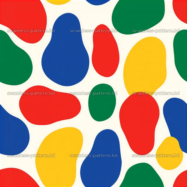 Colorful abstract blobs seamless pattern with bold colors — seamless tileable pattern