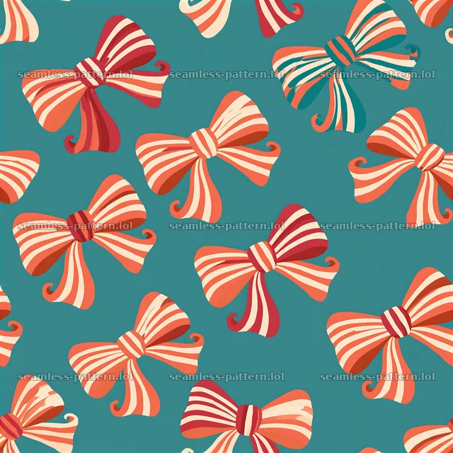 Cute bows and ribbons seamless pattern in bright colors on a blue background — seamless tileable pattern