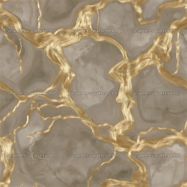Metallic gold fluid veins tileable pattern on neutral background — seamless tileable pattern