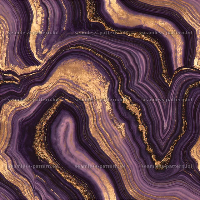 Seamless purple and gold marble repeat pattern with wavy lines — seamless tileable pattern