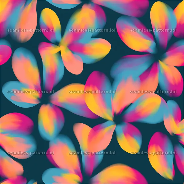 Vibrant abstract petals showcase bright colors in a seamless pattern — seamless tileable pattern