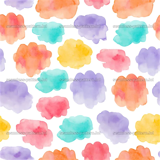Bright watercolor blotches seamless pattern in various colors — seamless tileable pattern