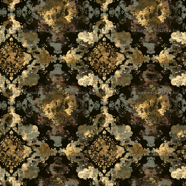 Golden spotted camouflage tileable pattern in earth tones — seamless tileable pattern