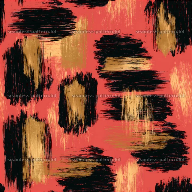 Brushstroke black red gold seamless pattern creates bold visual impact — seamless tileable pattern
