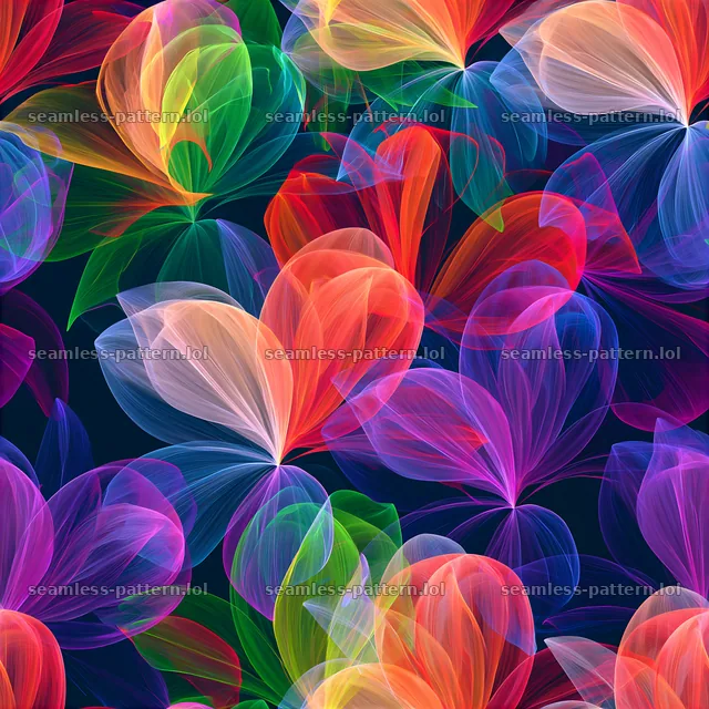 Vibrant rainbow petals tileable pattern with vivid colors and shapes — seamless tileable pattern