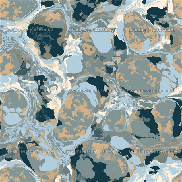 Seamless smoky camouflage marble pattern in cool tones — seamless tileable pattern