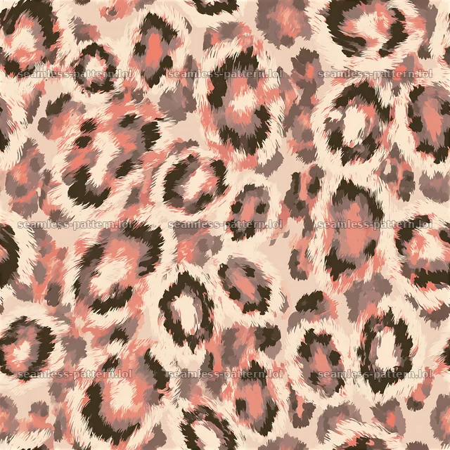 Seamless organic animal print texture showcases leopard spots in pink tones — seamless tileable pattern