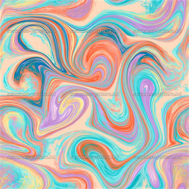 Rainbow marble seamless texture features bright swirling colors — seamless tileable pattern
