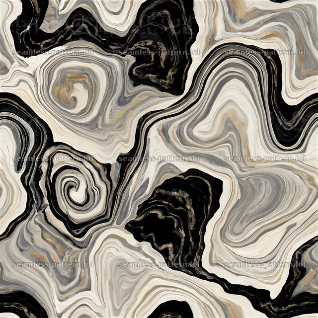 Hand-painted marble tileable pattern with swirls and curves — seamless tileable pattern
