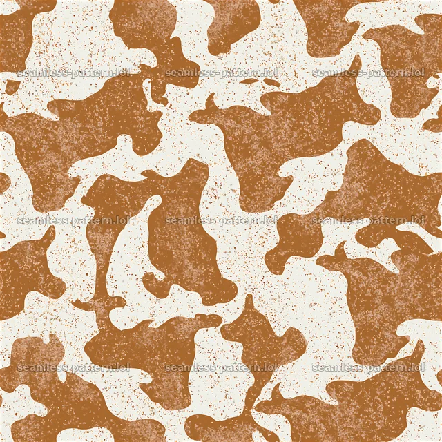 Seamless cow print repeat pattern with brown and cream colors — seamless tileable pattern