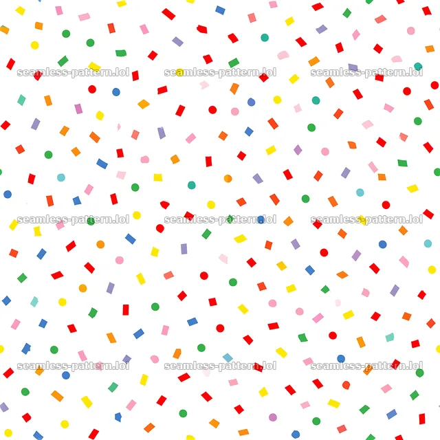 Colorful confetti seamless pattern fills the surface with fun shapes — seamless tileable pattern