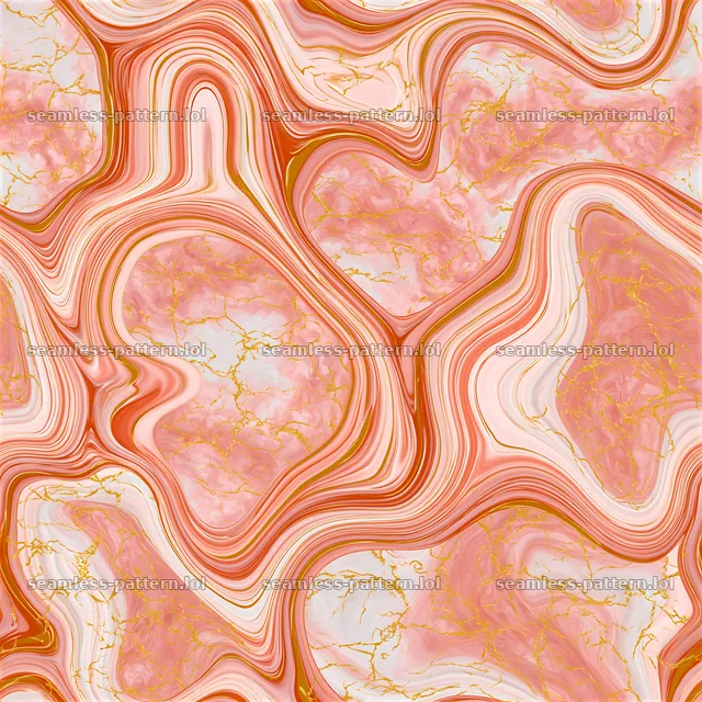 Seamless fluid marble repeat pattern with gold veining — seamless tileable pattern