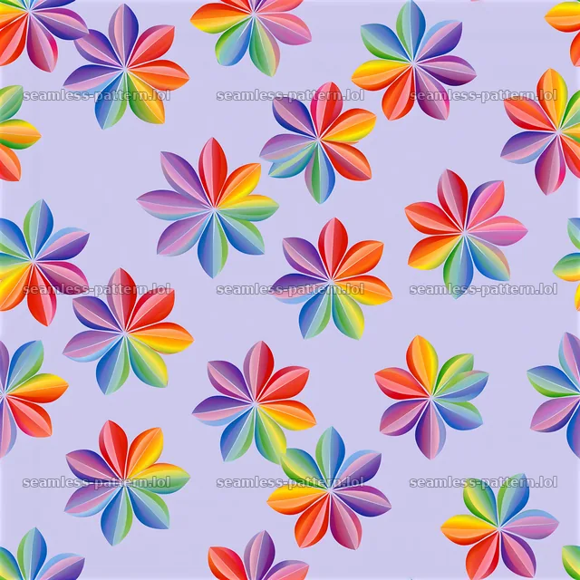Vibrant rainbow petals tileable pattern on light background — seamless tileable pattern
