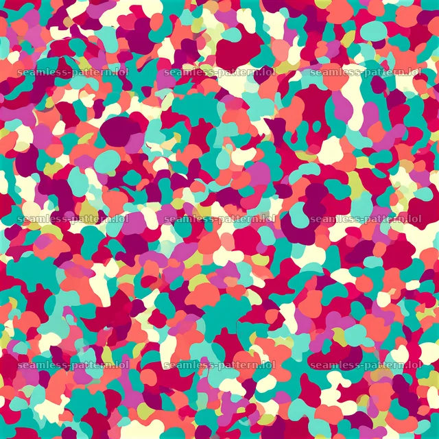 Bold colorful camouflage seamless texture with vibrant shapes — seamless tileable pattern
