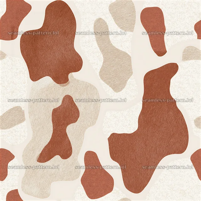 Seamless neutral cowhide pattern with light brown and beige shapes — seamless tileable pattern