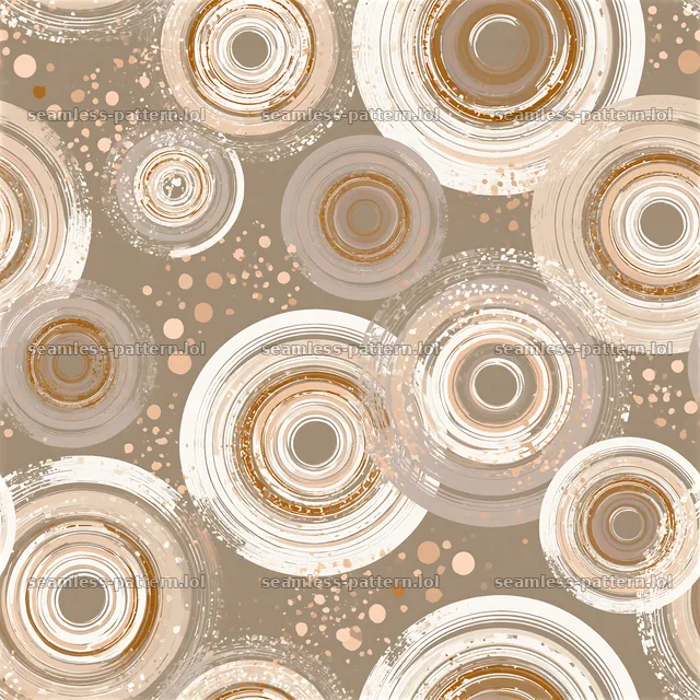 Seamless latte foam pattern with circular shapes and neutral tones — seamless tileable pattern