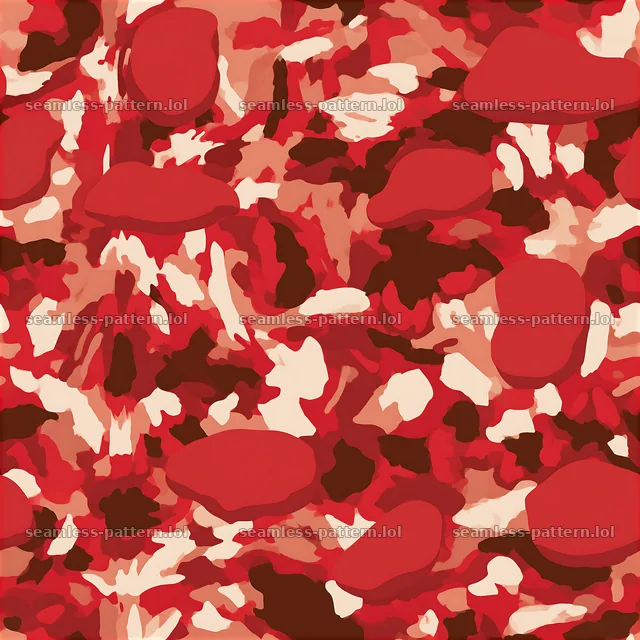 Red arctic camouflage repeat pattern with abstract shapes and colors — seamless tileable pattern