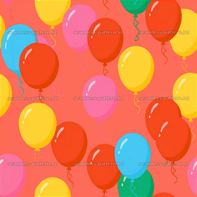Rainbow balloon seamless pattern with bright colors and shapes — seamless tileable pattern