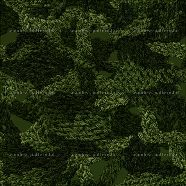 Green camouflage netting seamless pattern features interwoven strands — seamless tileable pattern