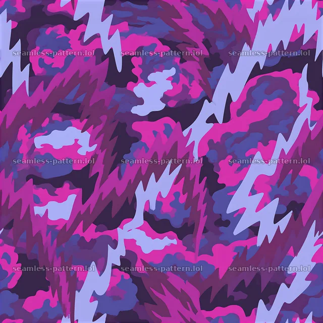 Purple electric camouflage seamless pattern with vivid colors — seamless tileable pattern