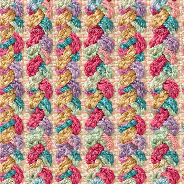 Colorful woven seamless texture creates a vibrant surface design — seamless tileable pattern