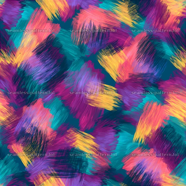 Vibrant paintbrush textures seamless pattern with colorful strokes — seamless tileable pattern