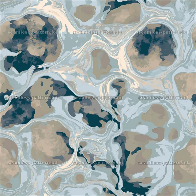 Seamless smoky camouflage marble pattern with flowing shapes — seamless tileable pattern