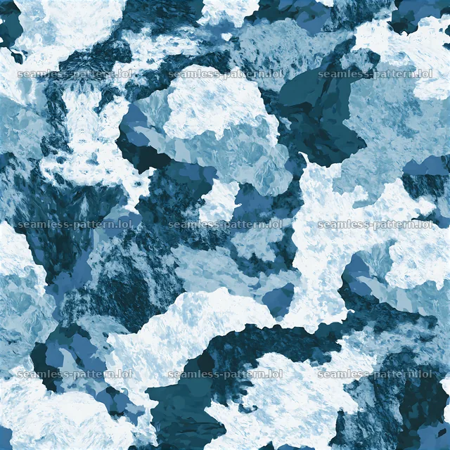 Repeating blue camouflage marble texture features different shades of blue — seamless tileable pattern