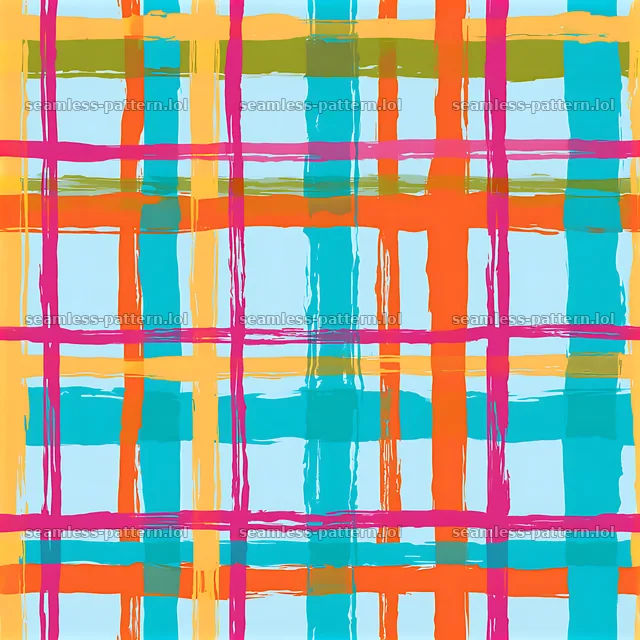 Colorful plaid seamless pattern in bold colors on a light background — seamless tileable pattern