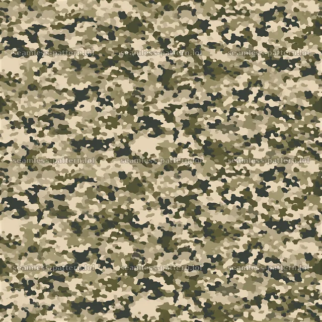 Seamless camouflage pattern with minimalist olive and beige shapes — seamless tileable pattern