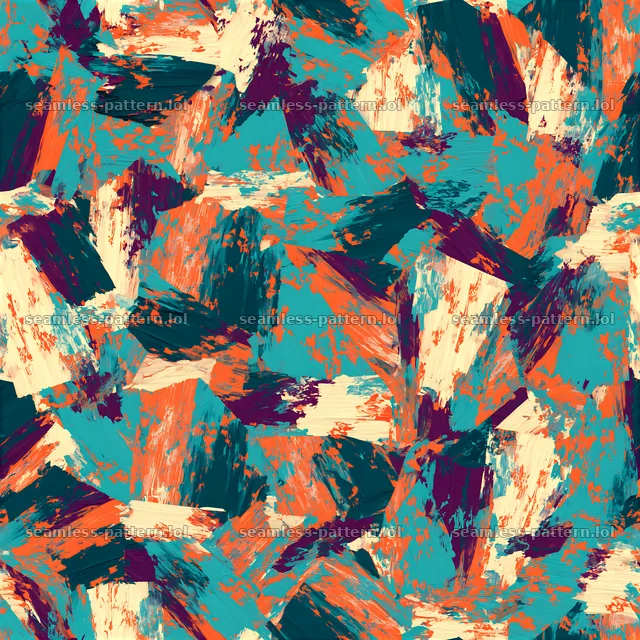 Bold painterly marks seamless texture in vibrant colors — seamless tileable pattern