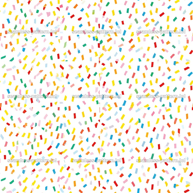 Colorful confetti seamless pattern in bright colors on a white background — seamless tileable pattern