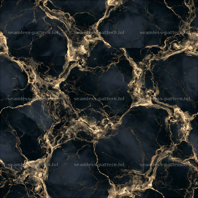 Seamless realistic gold veined marble pattern with dark background — seamless tileable pattern