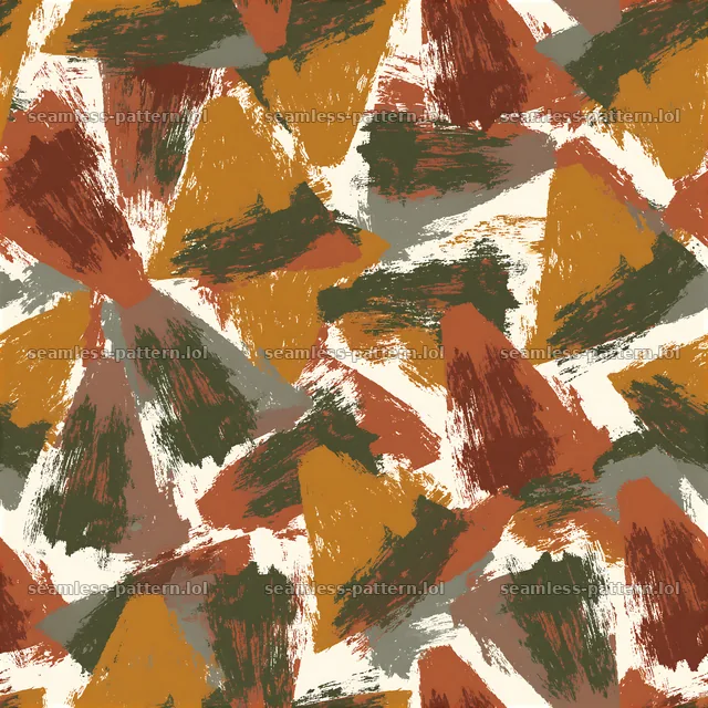 Seamless pattern of rustic acrylic brush marks in earthy tones — seamless tileable pattern